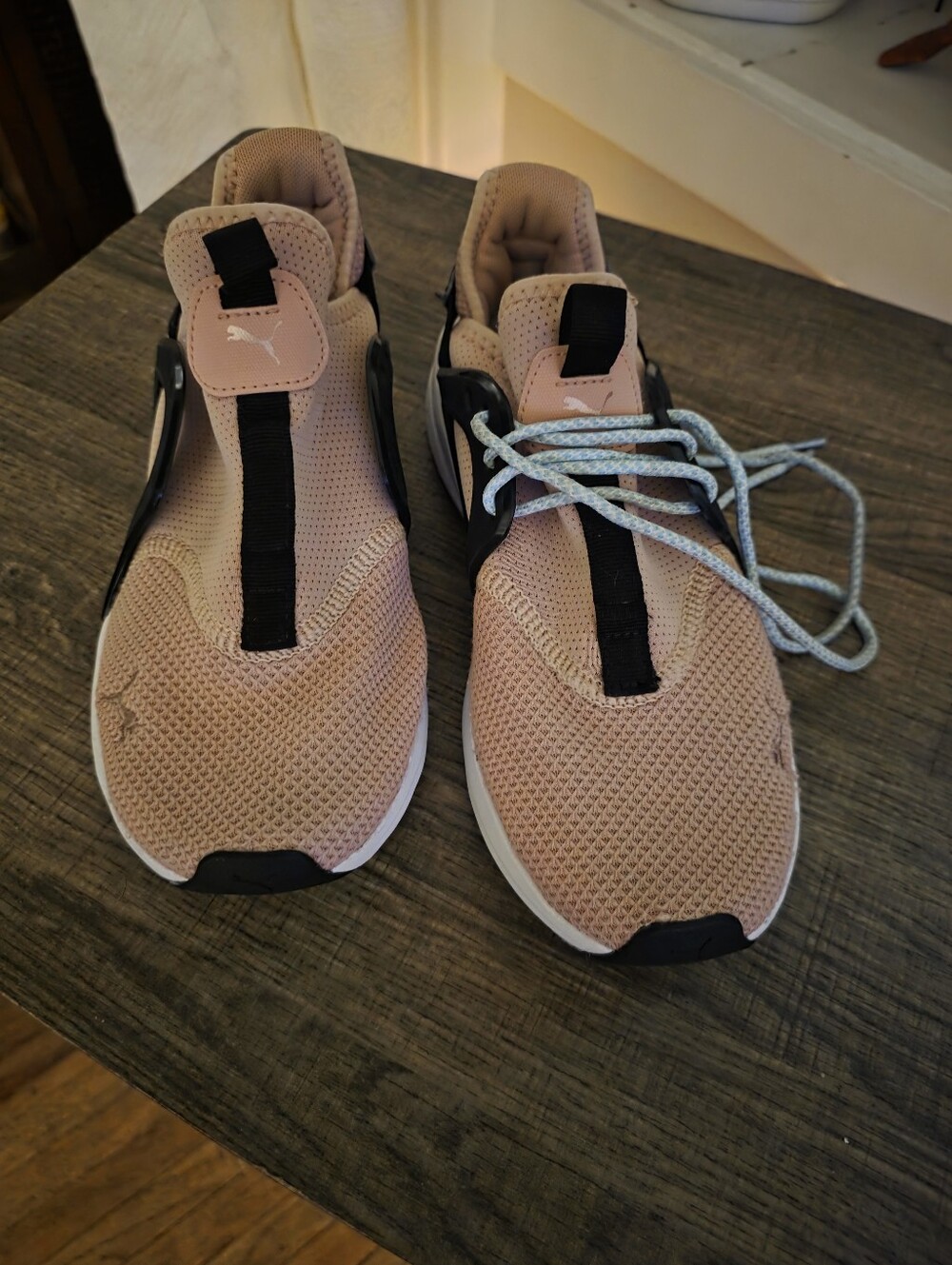 Puma Women’s Slip-On Knit Sneakers - Blush Pink with Black Accents, Like New!!